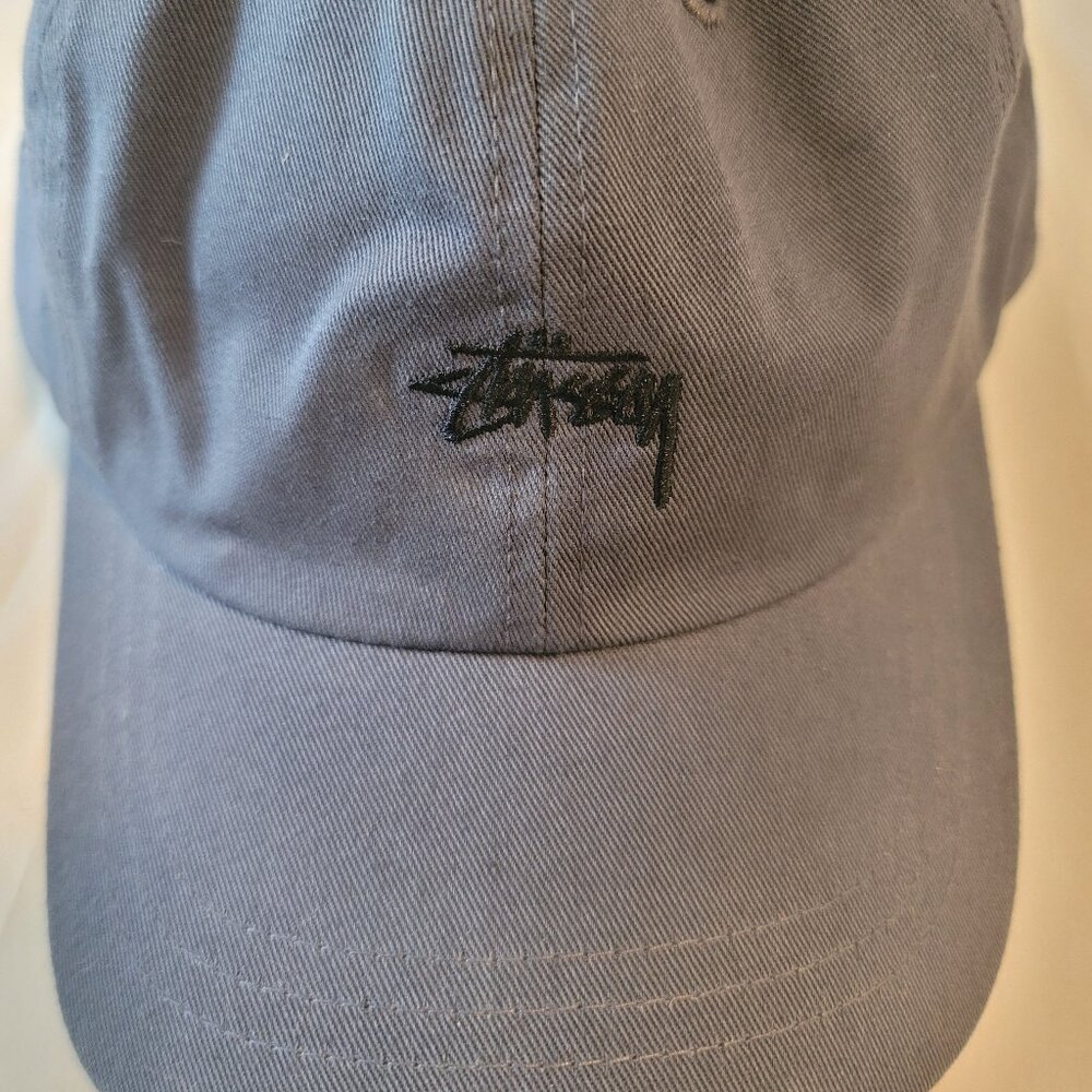 Stussy Hat Cap Men Adjustable Strap OSFA Streetwear Gray Black Pre-Owned